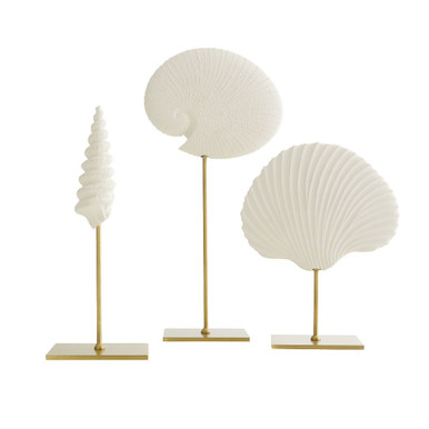 Shell 14 Inch Sculpture (Set of 3) by Arteriors - DC9000