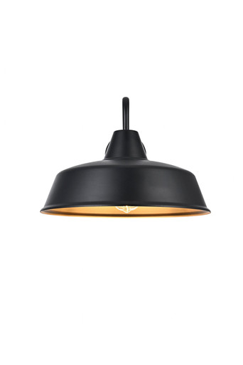 Tinsley 1 Light Outdoor Wall Mount 12 Inch Tall and 16 Inch Wide by Elegant - OD610W18BK