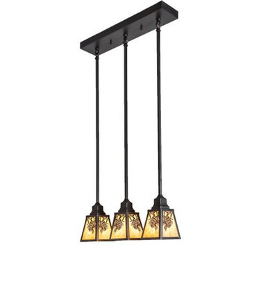 Winter Pine 3 Light Island Pendant 44 x 5.5 Inches by Meyda Tiffany - 230802