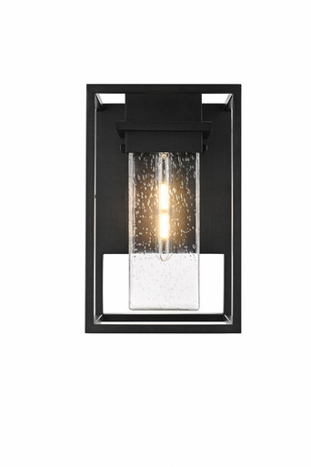 Morse 1 Light Outdoor Wall Mount 16 Inch Tall and 10 Inch Wide by Elegant - OD366W16BK