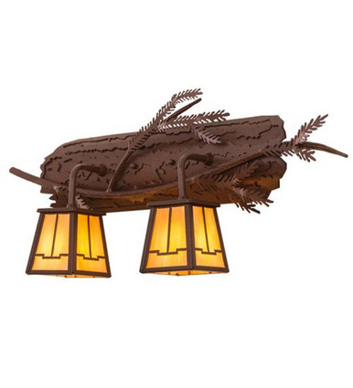 Pine Branch Valley View 2 Light Wall Sconce 11 x 24 Inches by Meyda Tiffany - 65090