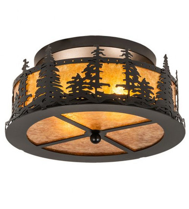 Tall Pines Two Light Flush Mount 7 by 16 Inches by Meyda Tiffany 213426 - 213426