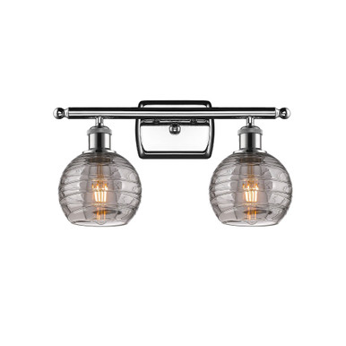 Athens Deco Swirl 2 Light Bath Vanity 9.13 X 15.88 Inch Wide by Innovations - 516-2W-PC-G1213-6SM