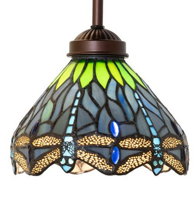 Tiffany Hanginghead Dragonfly 1 Light Mini Pendant 16 x 7 Inch by Meyda - 265575