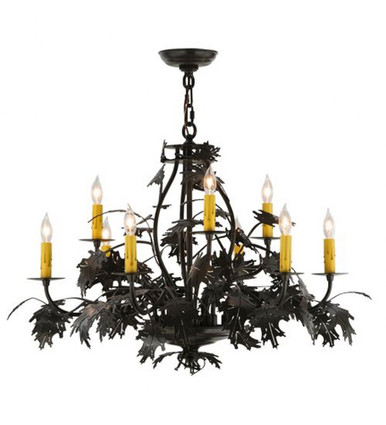 Oak Leaf & Acorn 9 Light Chandelier 27 x 32 Inches Wide by Meyda Tiffany - 144383
