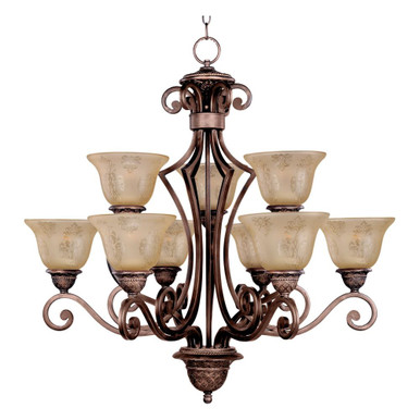 Symphony 9 Light Large 2 Tier Chandelier by Maxim - 11245SAOI