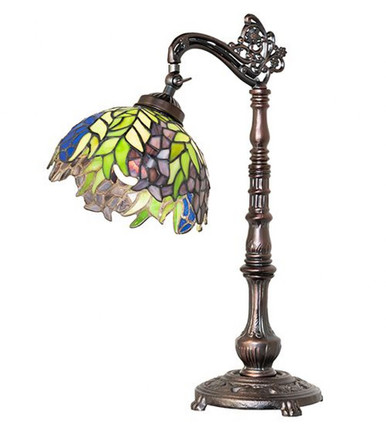 Tiffany Honey Locust 1 Light Bridge Arm Table Lamp 20 x 8 In by Meyda - 46564