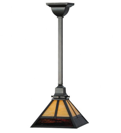 T Mission 1 Light Square Pendant 23 x 13.25 Inches by Meyda Tiffany - 144132