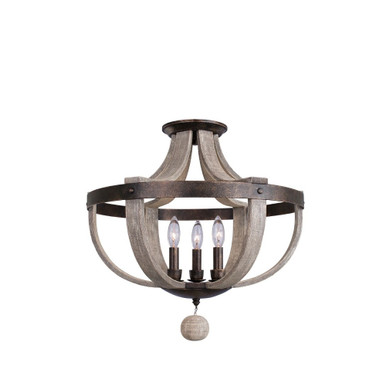 Harper 3 Light 20 Inch Wide Semi Flush Mount by Kalco - 506840FG