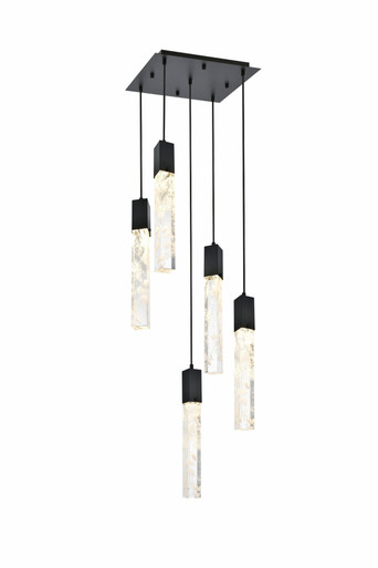 Aurora 6.5W 5 LED Pendant 19 Inch Tall and 16 Inch Wide by Elegant - 2088D16