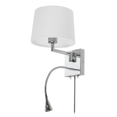 2 Light Wall Sconce with Reading Lamp 12 Inch Tall by Dainolite - dled426a