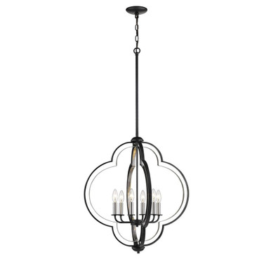 6 Light Large Pendant 74 Inch Tall by Millennium - 3476-MB/BN