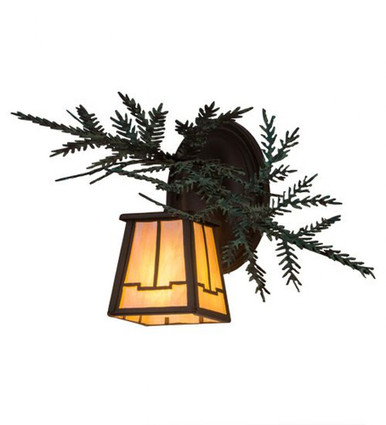 Pine Branch Valley View 1 Light Right Wall Sconce 9.5 x 16 Inch by Meyda - 182277