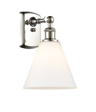 Berkshire Glass 1 Light Wall Sconce 11 Inch and 8 Inch Wide by Innovations - 516-1W-PN-GBC-81
