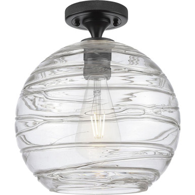 Crown Point 1 Light Flush Mount 11.13 Inch and 10 Inch Wide by Innovations - 434-1F-BK-G1213-10CL