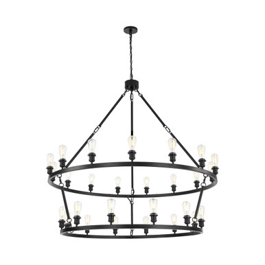 Saloon 27 Light Chain Hung Chandelier 42.88 and 50 Inch Wide by Innovations - 8506-BK