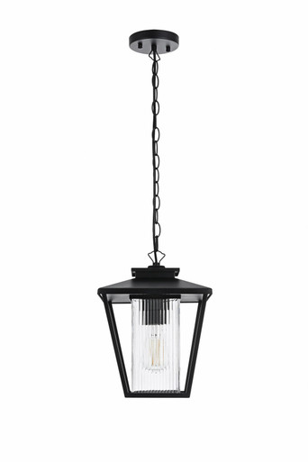 Gaul 1 Light Outdoor Pendant 13.5 Inch Tall and 10 Inch Wide by Elegant - OD306H14BK