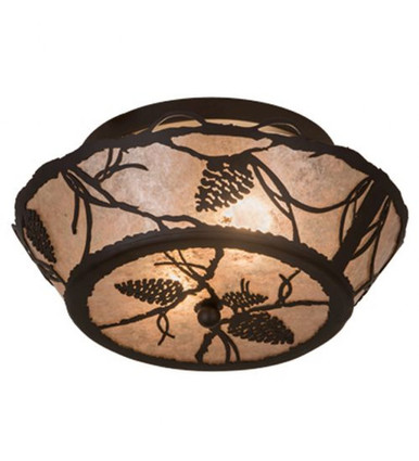 Whispering Pines 2 Light Flush Mount 8 x 16.5 In by Meyda Tiffany - 186439