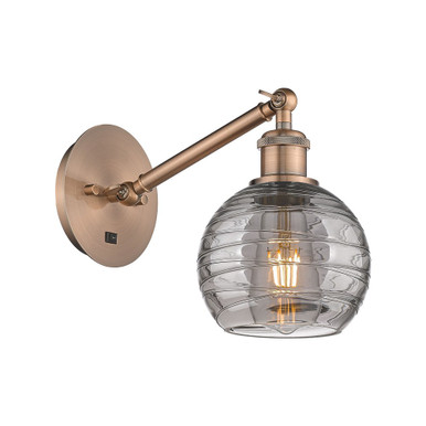 Athens 1 Light Wall Sconce 10.38 Inch Tall by Innovations - 317-1W-AC-G1213-6SM