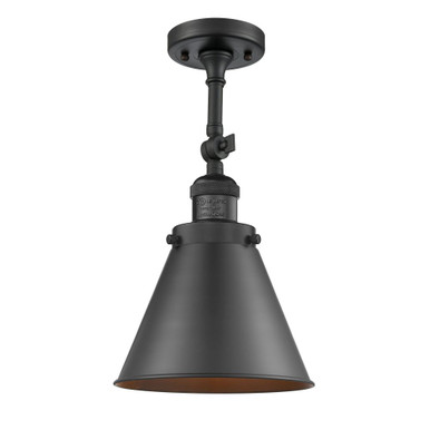 Appalachian 100W 1 LED Adjustable Semi Flush Mount 14.88 X 8 by Innovations - 201F-BK-M13-BK-LED