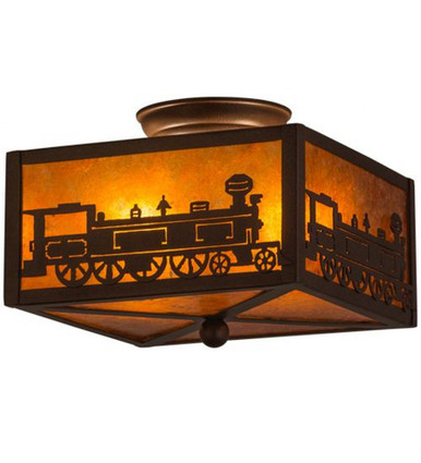 Train 2 Light Square Flush Mount 8 x 14.5 In by Meyda Tiffany - 23985