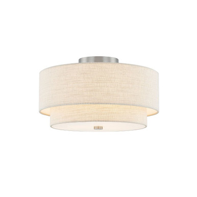 Textile 3 Light 15 Inch Wide Semi Flush Mount by Justice Design - FAB-9772