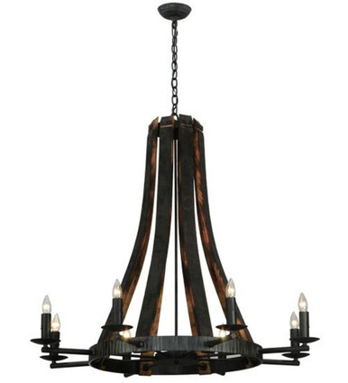 Barrel Stave Madera 8 Light Chandelier 42.5 x 42 Inch Wide by Meyda Tiffany - 140164
