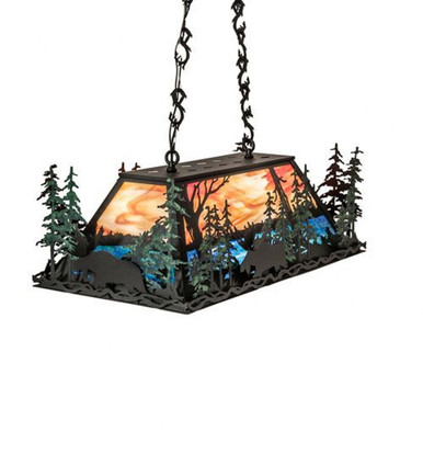 Moose Through the Trees 6 Light Oblong Pendant 24 x 20 Inches by Meyda - 242848