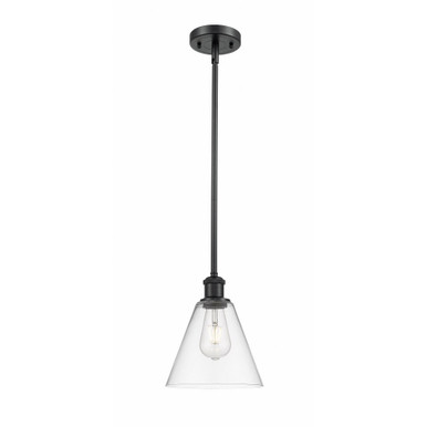 Berkshire Glass 1 Light Mini Pendant 10 Inch and 8 Inch Wide by Innovations - 516-1S-BK-GBC-82