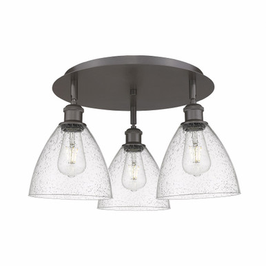 Bristol Glass 3 Light 19.25 Inch Wide Flush Mount by Innovations - 516-3C-GBD-75