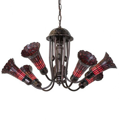 Pond Lily 7 Light Chandelier 18 x 24 Inch by Meyda Tiffany 251596 - 251596