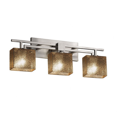 Fusion Aero 3 Light Rectangle Mror Glass Vanity Light by Justice Design - FSN-8703-55-MROR