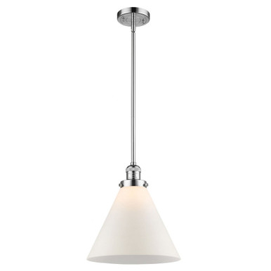Cone 1 Light Stem Hung Mini Pendant 16 Inch and 12 Inch Wide by Innovations - 201S-PC-G41-L