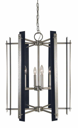 Bucolic 6 Light Medium Caged Chandelier by Framburg - F-L1066 BR/MBLACK