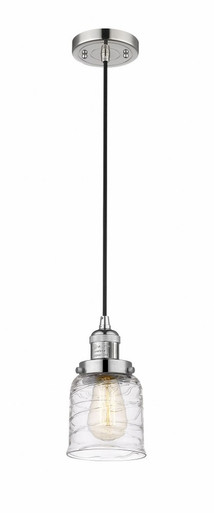 Bell 1 Light Cord hung Mini Pendant 8.88 Inch X 5 Inch Wide by Innovations - 201C-PN-G513