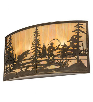 Fly Fishing Creek 4 Light Wall Sconce 22 x 42 Inches by Meyda Tiffany - 19924