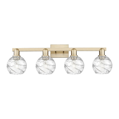 Athens Deco Swirl 4 Light Bath Vanity 9.88 X 32.88 Inch Wide by Innovations - 716-4W-CB-G1213-6CL