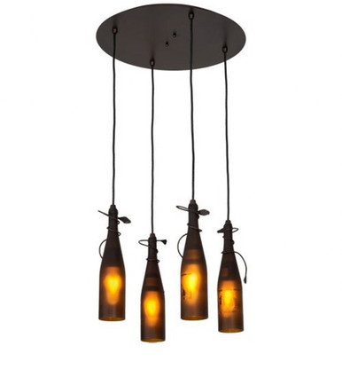 Tuscan Vineyard 4 Light Wine Bottle Cascading Pendant 17 x 18 Inch by Meyda - 221919