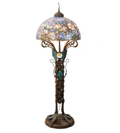 Tiffany Magnolia 3 Light Nouveau Floral Floor Lamp by Meyda Tiffany - 49874