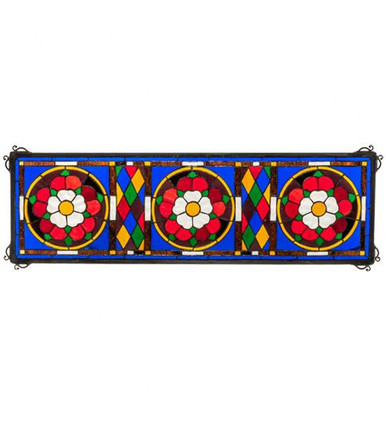 Tudor Trio 10 Inch Stained Glass Window by Meyda Tiffany - 232860