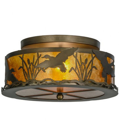 Ducks in Flight 2 Light Flush Mount 8.5 x 16 In by Meyda Tiffany - 51239