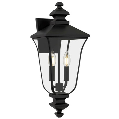Farley 15W 2 LED Outdoor Wall Lantern 20 Inch Tall X 8 Inch Wide by Quoizel - FARL8408MBK