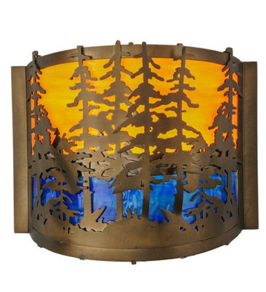 Tall Pines 1 Light Wall Sconce 9.5 x 11.5 Inches by Meyda Tiffany - 146953