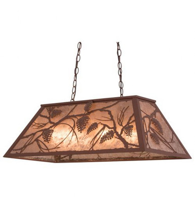 Whispering Pines 6 Light Oblong Pendant 22 x 17 Inches by Meyda Tiffany - 65595