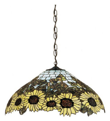 Wild Sunflower 3 Light Large Pendant by Meyda Tiffany - 47628