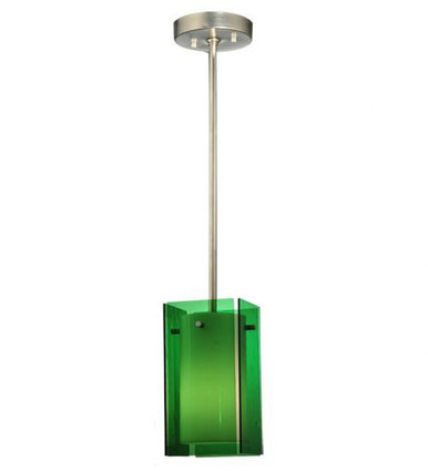 Metro Green 1 Light Square Mini Pendant 27 x 6 Inches by Meyda Tiffany - 111384