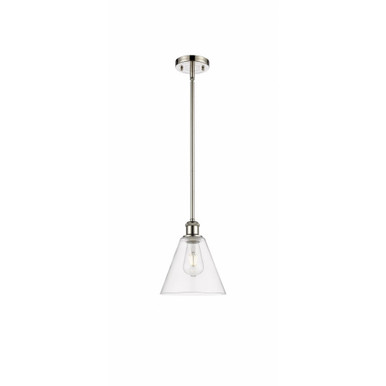 Berkshire Glass 1 Light Mini Pendant 10 Inch and 8 Inch Wide by Innovations - 516-1S-PN-GBC-82