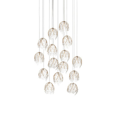 Banyan 15 Light Round Multi Drop Pendant 21 Inch Wide by Currey Company - 9000-1390