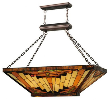 Nuevo Mission 9 Light Inverted Pendant 27 x 18 Inches by Meyda Tiffany - 123691