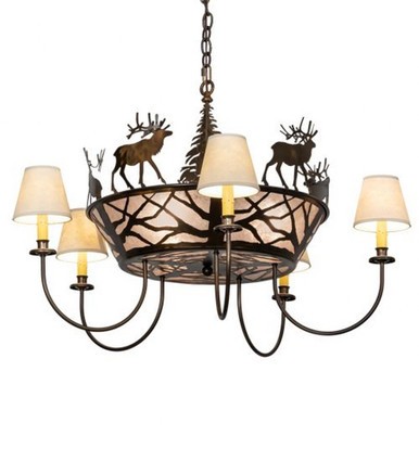 Elk on the Loose 3 Light Chandelier 29 x 35 Inches Wide by Meyda Tiffany - 225914